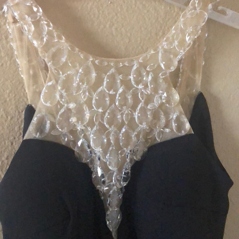 Formal dress with crystals on neckline, beautiful